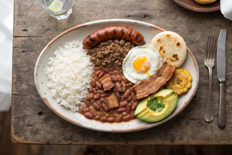Bandeja paisa food platter