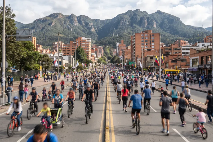 Bogotá Sunday CiclovÃa cyclists
