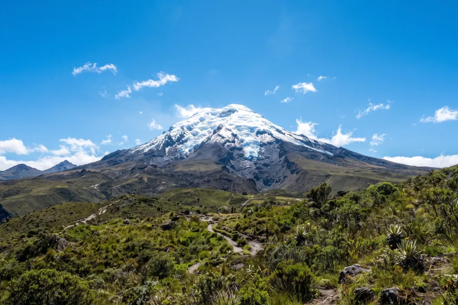 Cayambe volcano snow