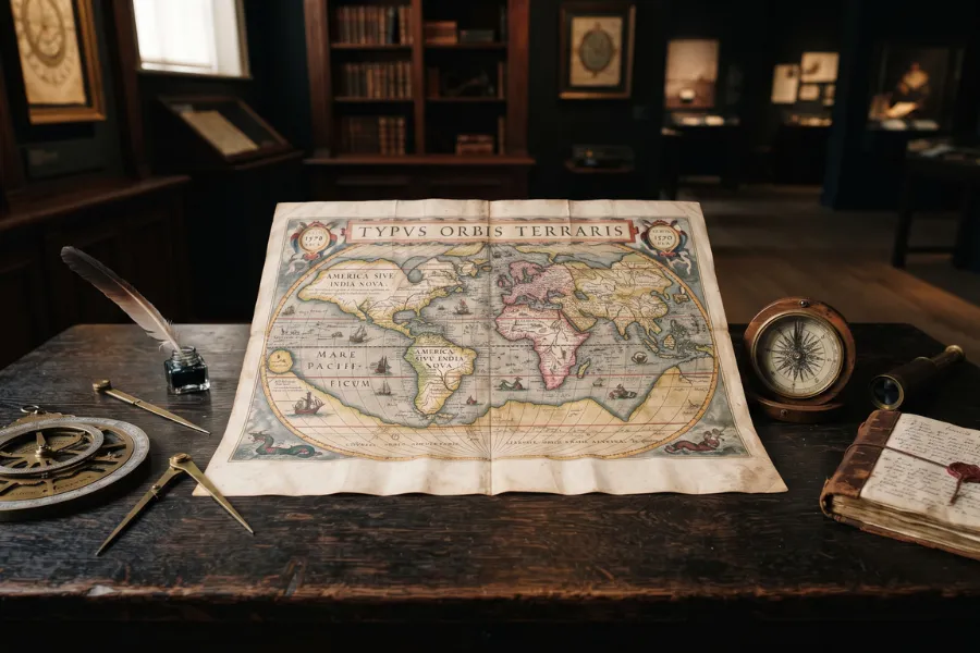 Antique map navigation tools