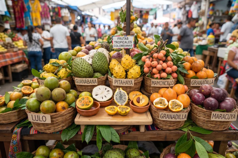 Exotic Colombian tropical fruits