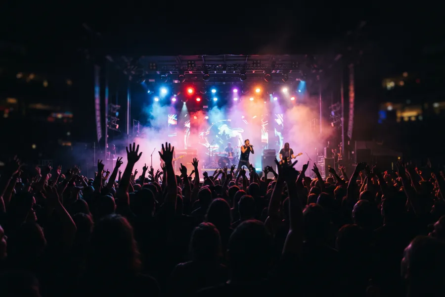 Colombian music concert crowd