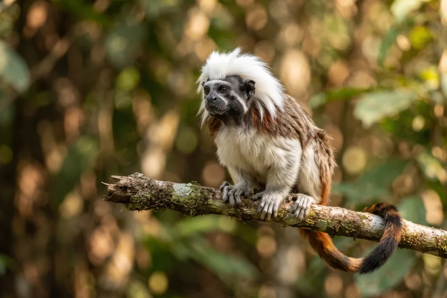 Cotton-top tamarin monkey