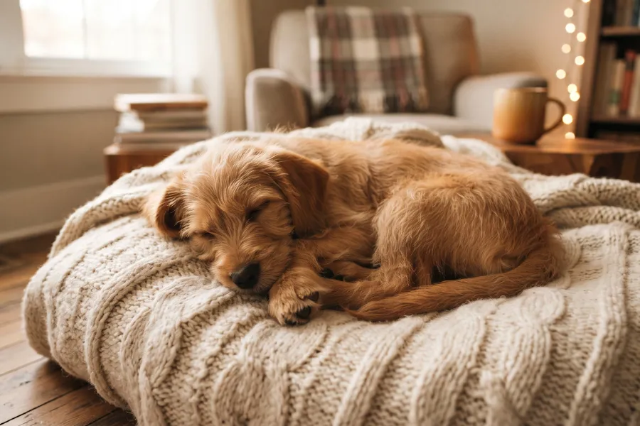 dog sleeping curled up