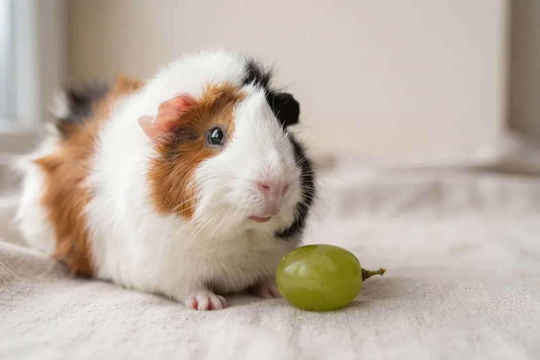 Guinea pig with grape