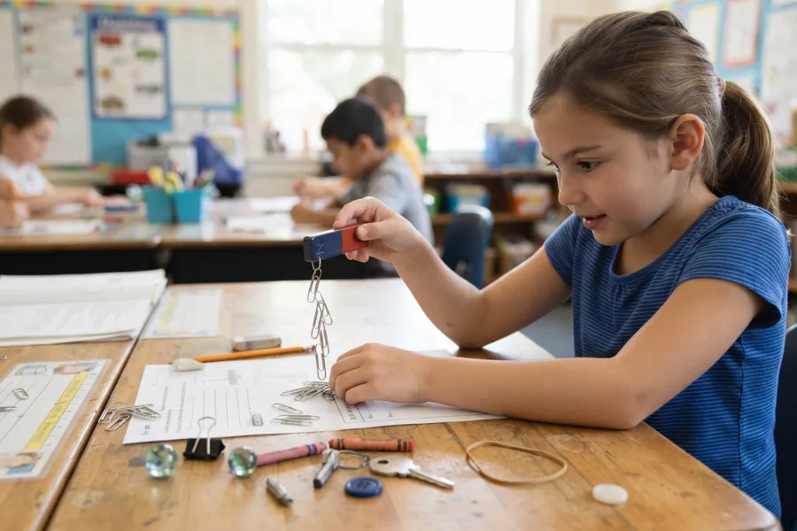 Magnet paper clip experiment