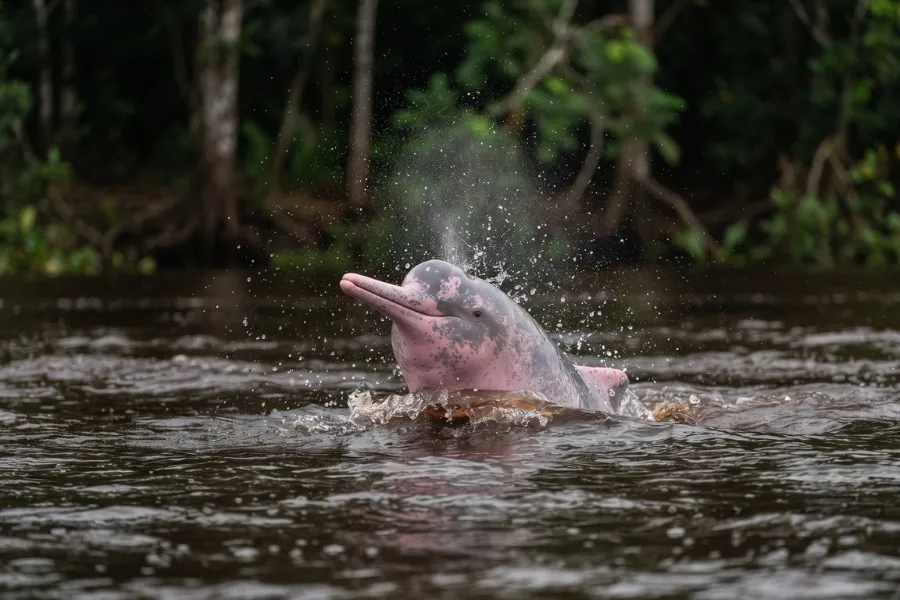 Pink Amazon river dolphin