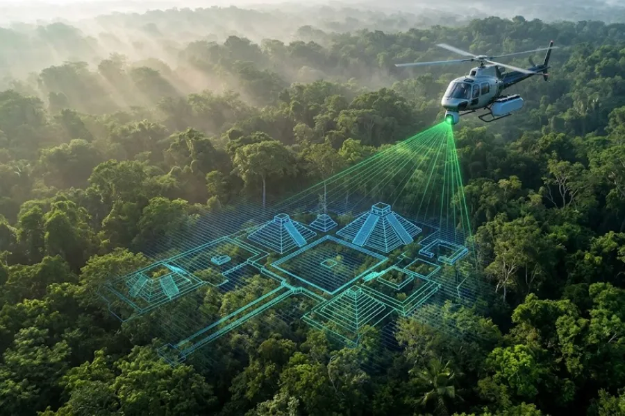 Laser scanning hidden city under canopy