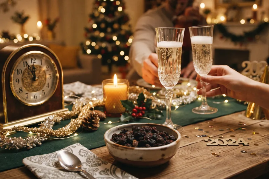 Twelve raisins New Year tradition