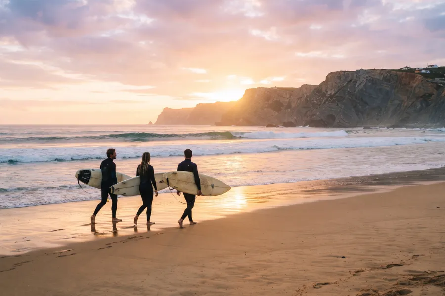 Surfing beach in Portugal