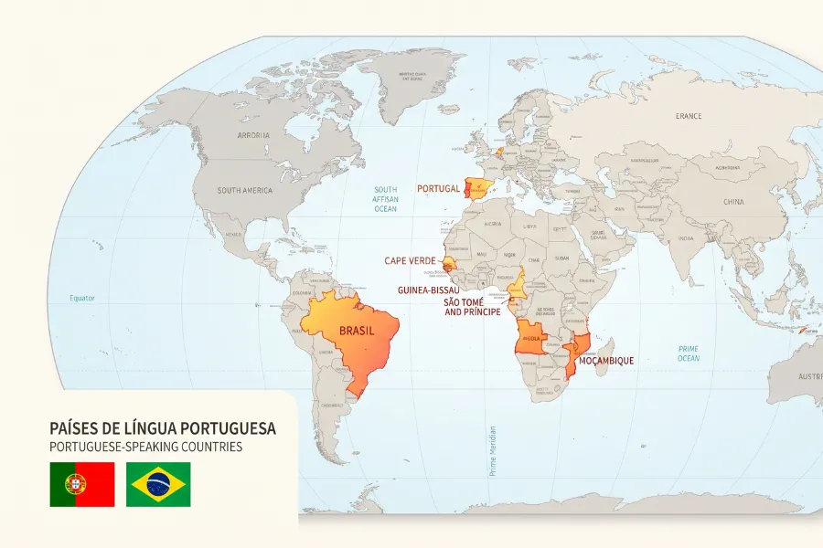 Portuguese-speaking countries map